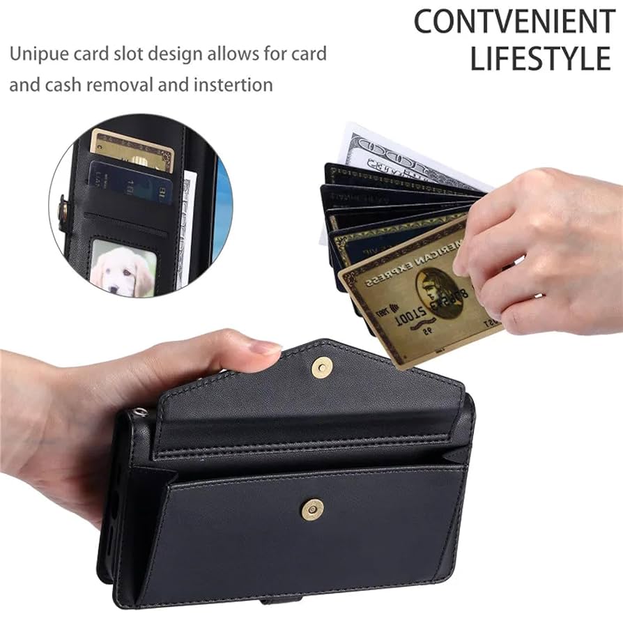 Amazon.com: HJZSZX for iPhone Xs Long Lanyard Leather Wallet